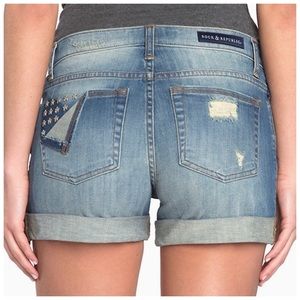 Rock & Republic Bumpershoot Studded Denim Shorts, sz. 4